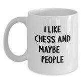 Funny Chess Gifts for Men - White Coffee Mug - I Like Chess And Maybe 3 People - Unique Christmas Memorable Presents from Friends for Chess Enthusiasts - Main